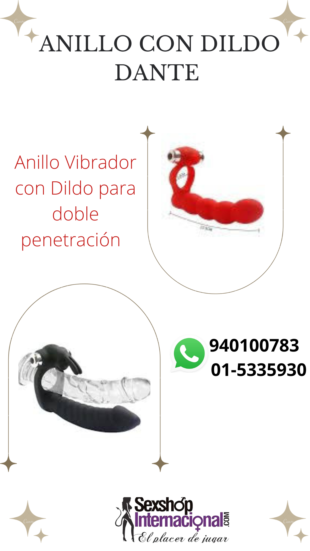 Anillo vibrador Con Dildo Dante